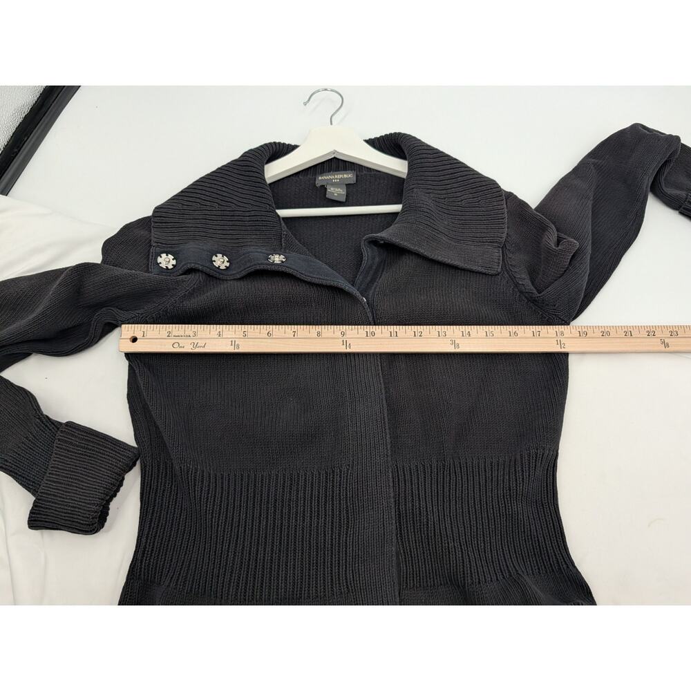 Banana Republic Chunky Shawl Collar Black Big Button Cardigan XL Career Office - Picture 6 of 8